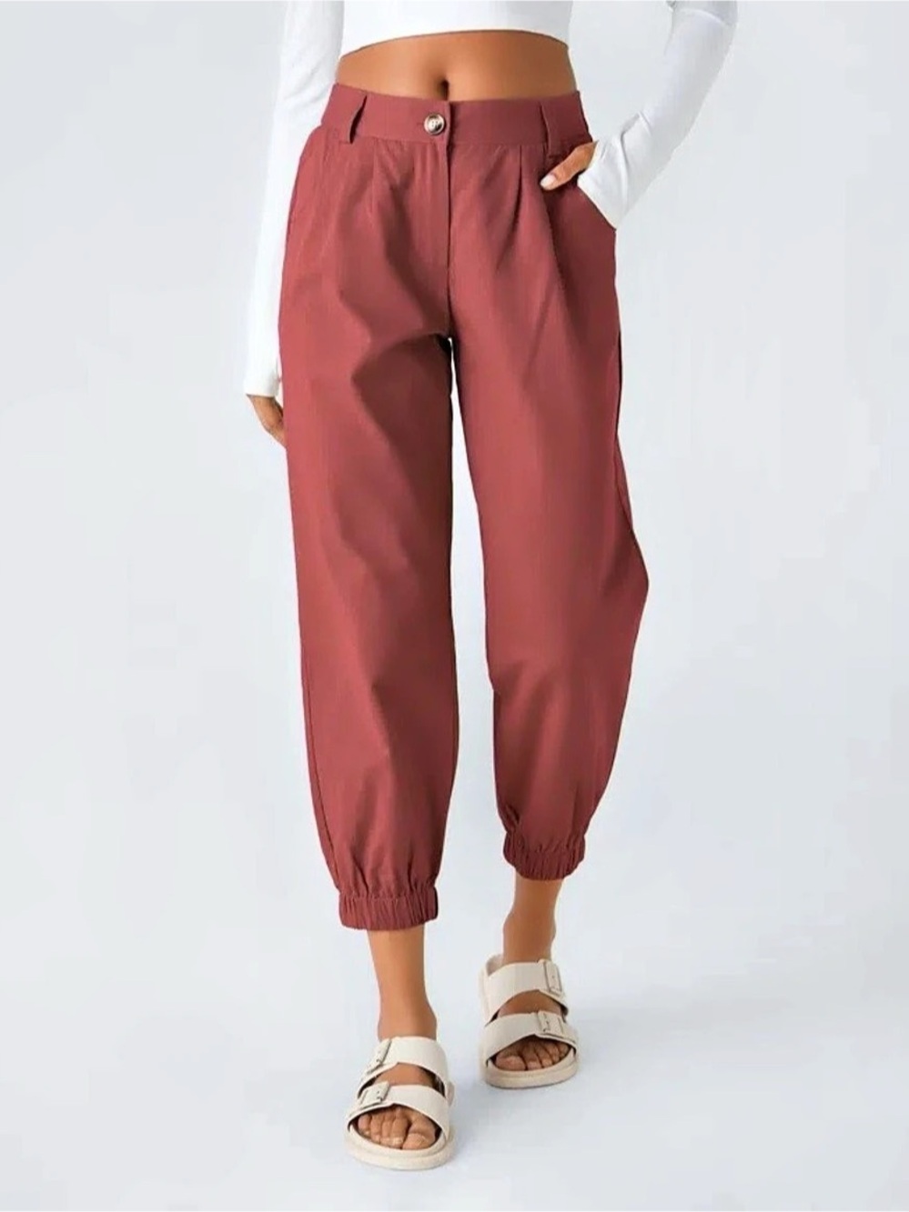Halara Women's Jogger Pants in Burgundy Size xLarge#38